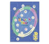 KCDFDVJFBM What Color is Today? Liturgical Calendar Poster, Interactive Catholic Canvas Art for 's Church, Family Catechesis(Framed,12x18inch(30x45cm))