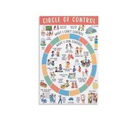 KCDFDVJFBM What I Can/Cannot Control Chart: Mental Health Coping Skills Poster, Educational Wall-Art for Classroom, Counseling Office & Home(Framed,16x24inch(40x60cm))