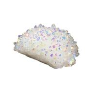 KCDFDVJFBM White Crystal Cluster Rough Titanium Coated Rock Geode Quartz Crystals Stone Colorful Point Home Decoration,300-400g