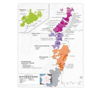 KCDFDVJFBM Wine Map of France Poster French Wine Regions Burgundy Bordeaux Champagne Canvas Wall-Art Home Decor(Framed,12x18inch(30x45cm))