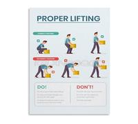 KCDFDVJFBM Workplace Poster Safe Lifting Techniques Ergonomics Chart Canvas Wall-Art for Warehouse Office (Unframed,16x24inch(40x60cm))