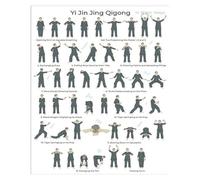 KCDFDVJFBM Yi Jin Jing Qigong Silk Scroll Style Art - Ancient Healing Exercises & Tai Chi Poses Canvas Painting for Acupuncture Clinic, Study(Unframed,16x24inch(40x60cm))