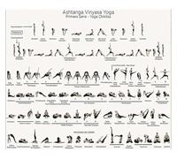 KCDFDVJFBM Yoga Pose Sequence Poster - Modern Line Art Print, Practice Guide & Wall Decor for Home Studio, Gym, Office(Framed,12x18inch(30x45cm))
