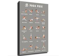 KCDFDVJFBM Yoga Poses Poster for Home Gym - Beginners Workout Guide with Stretching Exercises and Pose Charts(Framed,08x12inch(20x30cm))