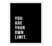 KCDFDVJFBM You Are Your Own Limits Poster, Minimalist Motivational Quote for Modern Office & Home Office(Framed,16x24inch(40x60cm))