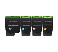 kcdVFmqhb Cartucho de tóner Compatible con impresoras C2325 MC2325 C2425 MC2425 MC2535 MC2640 - Incluye Negro Cian Magenta Amarillo con Chip(1SET C232HK0-Y0 EUR)