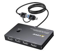 KCEVE Adaptador USB a 4 HDMI, pantalla multimonitor, 5 pantallas separadas, compatible con el modo de espejo/extensión, adaptador multipuerto USB para MacBook Pro/Air/M1/M2 Mac OS