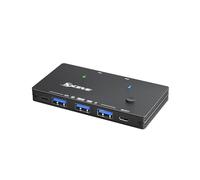 KCEVE USB 3,0 10Gbps 2 Entrada 4 Salida USB C para Dispositivos Compartir Impresora, Escáner, Ratón, Teclado