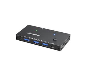 KCEVE USB 3,0 10Gbps 2 Entrada 4 Salida USB C para Dispositivos Compartir Impresora, Escáner, Ratón, Teclado