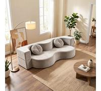 Kchsdool Sofá Cama Plegable, sofá de Suelo Convertible con Cojines, sillón Cama Lounge de Chenilla para Espacios pequeños, apartamento, Dormitorio o habitación de Invitados(Grey,150CM)