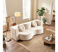 Kchsdool Sofá Cama Plegable, sofá de Suelo Convertible con Cojines, sillón Cama Lounge de Chenilla para Espacios pequeños, apartamento, Dormitorio o habitación de Invitados(Blanco,150CM)