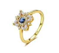 KCHSRKHXC 100% Sapphire Moissanite Gemstone Engagement 18k Yellow Luxury Ring For Women Fine Jewelry