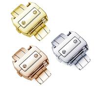 KCHSRKHXC 18 21mm Solid Stainless Steel Double Click Clasp for Santos Watchband Metal Buckle Metal (Color : Silver, Size : 21mm)