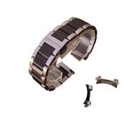 KCHSRKHXC 18 mm 19 mm 20 mm 21 mm 22 mm 23 mm 24 mm plateado bandas negras de reloj