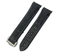 KCHSRKHXC 19mm 20mm 21mm 22mm Rubber Watchband Fit for Omega Planet Ocean Diver 300 Silicone Nylon Sports Watch Strap