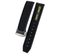 KCHSRKHXC 20/21/22mm Rubber Silicone Watchband Fit for watch Strap Stainless Steel Deployment Buckle
