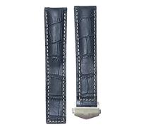 KCHSRKHXC 20 22mm Cow Leather Watch Strap for Monaco Series Men Quality Band Soft WatchBand for Wrist Bracelet (Color : with Silver Clasp, Size : 22mm)