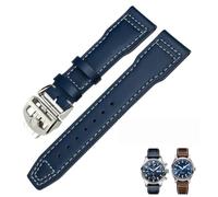 KCHSRKHXC 20 mm de 21 mm 22 mm Genuine Leather Watchband Fit para IWC Pilot's Watch IW3777 Portofino Mark 18 Black Blue Brown Strap Bracelets Men