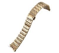 KCHSRKHXC 20mm 16mm 19mm Stainless Steel Watchband Replacement for Omega De Ville Prestige Orbis Edition Watch Strap Metal Glossy Bracelet (Color : Golden, Size : 19mm)