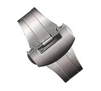 KCHSRKHXC 22 20mm Solid Stainless Steel Silver Black Deployment Clasp for Watchband Metal Accessory Buckle (Color : Silver, Size : 22mm)