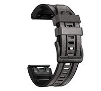 KCHSRKHXC 22 26mm Quickfit Smart Watch Straps For Fenix 7 7X 6 6X Pro 5X 5 Plus 3HR 9455 Leather+Silicone Wrist Watchbands Bracelet