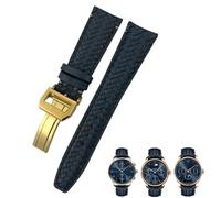 KCHSRKHXC 22 mm 20 mm 21 mm Cow Woven Watchband Fit For Pilot's Watches Portofino IW5007 Correa de reloj de cuero suave azul