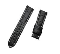 KCHSRKHXC 22 mm de 24 mm 26 mm Marrón negro azul verde gris blanco blanca bambú cuero Banda compatible con la banda de reloj de la correa de la banda de la banda (correa negra 1 1, 22 mm sin hebilla)