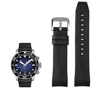 KCHSRKHXC 22 mm silicona reloj bandas para T120417 T120407 cuarzo Dial goma deporte hombres reloj correa impermeable (color: azul negro, tamaño: 22 mm), 22mm, Estándar, Estándar