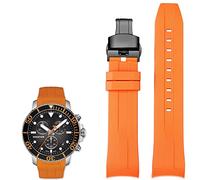 KCHSRKHXC 22 mm silicona reloj bandas para T120417 T120407 cuarzo Dial goma deporte hombres reloj correa impermeable (color: azul negro, tamaño: 22 mm), 22mm, Estándar, Estándar