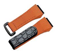 KCHSRKHXC 25mm Men Nylon Fabric with Leather Watchband for Richard Watch Mille Strap Band Bracelet Buckle for Spring Bar Version (Color : Orange, Size : 25mm)