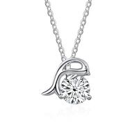 KCHSRKHXC Accesorios 1 D Color Azul Verde Rosa Moissanite Collares con Colgante para Mujer Collares de Delfín para Mujer - Cumpleaños del Día de San Valentín