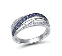 KCHSRKHXC Anillos para mujeres Azul puro Blanco Cúcico Cúcico Contabilidad de la boda Rings Joyas elegantes