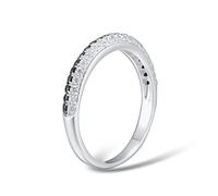 KCHSRKHXC Anillos para mujeres Piedras en blanco y negro Reducir circonía cúbica Anillos de joyería fina
