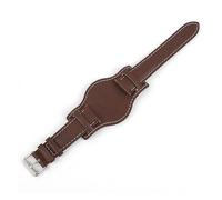 KCHSRKHXC Banda de correa de reloj de cuero genuino 18 mm 20 mm 22 mm Vintage Banda de reloj con estera de café marrón negro Pulseras de muñeca para hombres Relojes