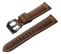 KCHSRKHXC Bandas de vigilancia de reemplazo 18/20/22/24 mm La correa de cuero de cuero glaseado masculino para hombres con hebilla de alfiler de servicio pesado (negro marrón, 18 mm)