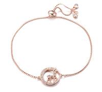 KCHSRKHXC Bonito dije de ciervo de alce, cadena deslizante de circonita cúbica redonda para mujer y niño, A, Estándar, Estándar