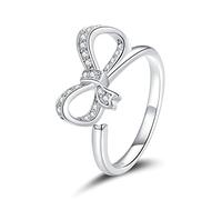 KCHSRKHXC Bow Of Ribbon Finger Rings For Women Stackable Rings Band Fine Jewelry