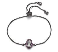 KCHSRKHXC Cadena deslizante de circonita cúbica de corte cuadrado, cristal rosa, joyería femenina