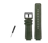 KCHSRKHXC Canvas watchband Men Suitable for Compass T2N720 T2N721 T2N739 Nylon Watch Band 24x16mm (Color : Green White Black, Size : 24-16mm)