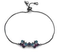 KCHSRKHXC Colgante de lujo con circonitas cúbicas de doble mariposa y flores, cadena resbaladiza, joyería para mujer