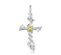 KCHSRKHXC Collar con Colgante de Plata de Ley con diseño de Caballito de mar y alas Cruzadas para niñas y Mujeres