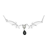 KCHSRKHXC collar gh vampire vintage bat ala colgante collar joya de bruja cadena de clavícula negra