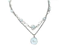 KCHSRKHXC Collar Pearas elegantes con cuentas con cuentas y delicada mariposa colgante colgante de cuello con joyería de encanto de corazón