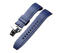 KCHSRKHXC Correa de goma impermeable con cierre de mariposa de 20, 22, 24 mm, para hombre, color azul, verde, negro, correa de silicona de liberación rápida, pulsera de reloj, 24mm, Estándar, Estándar