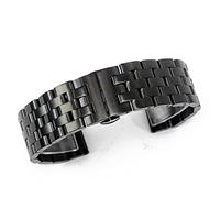 KCHSRKHXC Correa de reloj de 20 mm, 22 mm, 24 mm, 26 mm, acero inoxidable negro/plateado, liberación rápida, correa de repuesto de metal para hombres y mujeres, Black, Estándar, Estándar