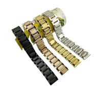 KCHSRKHXC Correa de reloj de acero inoxidable de metal de 16 mm, 18 mm, 20 mm, 21 mm, 22 mm, 23 mm, 24 mm, correa de reloj dorada y plateada Zwart