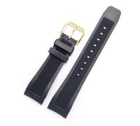 KCHSRKHXC Correa de reloj de goma de silicona suave con extremo curvado negro de 22 mm compatible con correa IW390209, 22mm, Estándar, Estándar