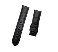 KCHSRKHXC Correa de reloj de piel de bambú de becerro de 22 mm, 24 mm, 26 mm, negro, marrón, azul, verde, gris, blanco, compatible con correa de reloj, hebilla de espiga (2 correas negras, 24 mm sin