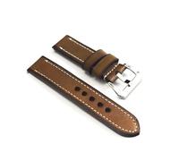 KCHSRKHXC Correa de reloj de piel de vaca retro hecha a mano de 20 mm, 22 mm, 24 mm, correa de reloj gruesa vintage con hebilla pulida, 24mm, Estándar, Estándar