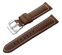 KCHSRKHXC Correa de reloj de repuesto de 18/20/22/24 mm para hombre, correa de reloj de piel auténtica esmerilada gruesa con hebilla de pin resistente (marrón-negro, 18 mm), 22mm, Estándar, Estándar